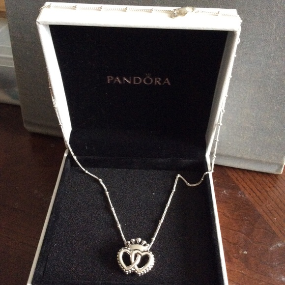 Brand new Pandora double heart Princess necklace - Picture 3 of 6